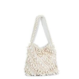 Antik Kraft White Meera Beaded Shoulder Handbag NWT